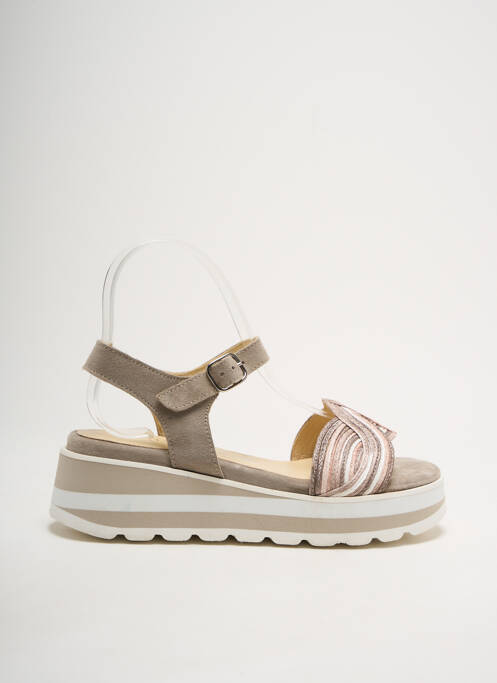 Sandales/Nu pieds gris SOFTWAVES pour femme