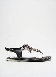 Tongs tissage satiné talon plat jusqu'à 3cm noir TOSCA BLU SHOES femme