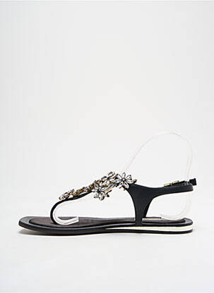 Tongs tissage satiné talon plat jusqu'à 3cm noir TOSCA BLU SHOES femme