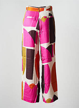 Pantalon large fermeture zippée sous rabat boutonné taille normale rose LA FEE MARABOUTEE femme