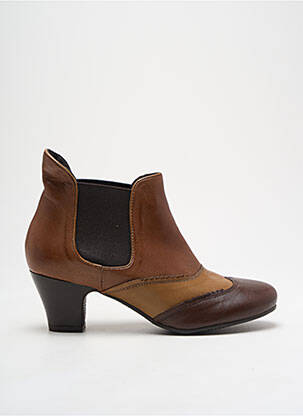 Bottines/boots matière lisse talon de 4 à 6cm marron FOLLIA DOLCE femme