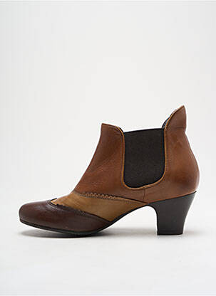 Bottines/boots matière lisse talon de 4 à 6cm marron FOLLIA DOLCE femme