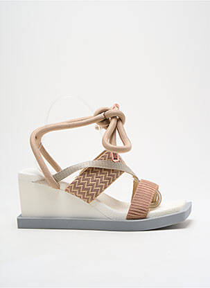 Sandales/nu pieds tissage satiné talon de 4 à 6cm beige UNITED NUDE femme