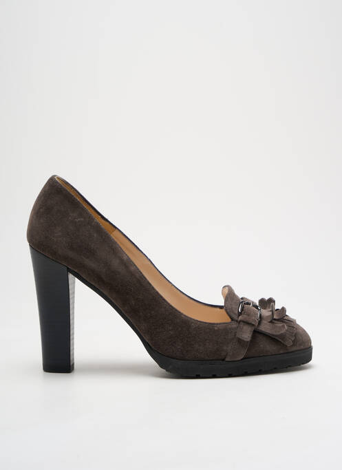 Escarpins nubuck talon haut de 10cm et plus marron PETER KAISER femme