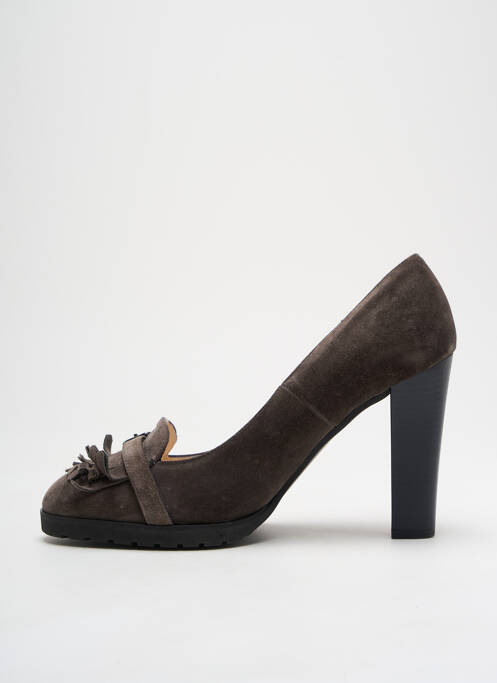 Escarpins nubuck talon haut de 10cm et plus marron PETER KAISER femme