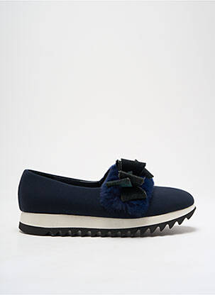 Mocassins tissage satiné talon plat jusqu'à 3cm bleu SUSY femme