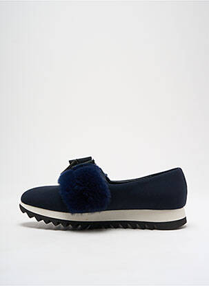 Mocassins tissage satiné talon plat jusqu'à 3cm bleu SUSY femme