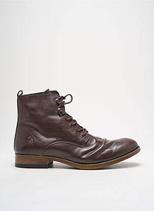 Bottines/boots tissage satiné talon bas marron FLY LONDON homme