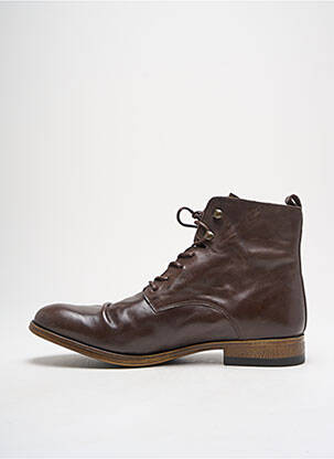 Bottines/boots matière lisse talon bas marron FLY LONDON homme