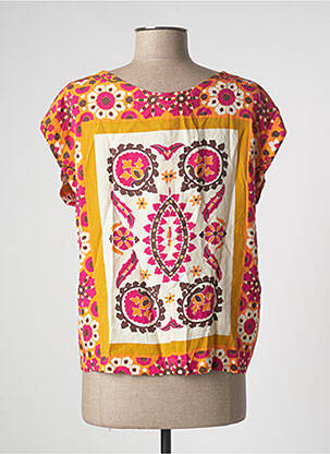 Blouse manches courtes manches courtes rose LA FEE MARABOUTEE femme