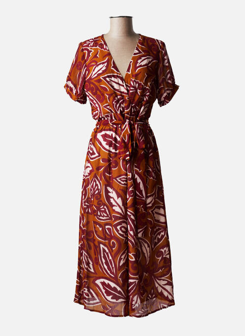 Robe mi-longue orange LA FEE MARABOUTEE femme