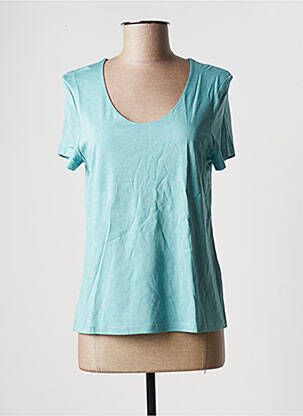 T-shirt stretch manches courtes bleu LA FEE MARABOUTEE femme