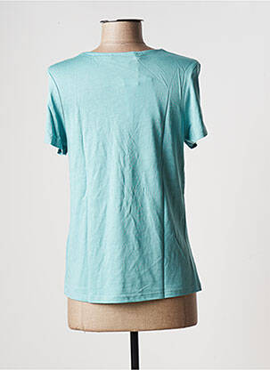 T-shirt stretch manches courtes bleu LA FEE MARABOUTEE femme