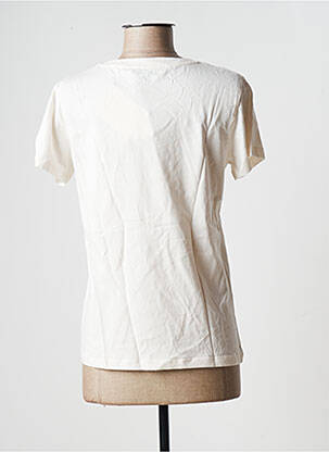 T-shirt stretch manches courtes beige LA FEE MARABOUTEE femme