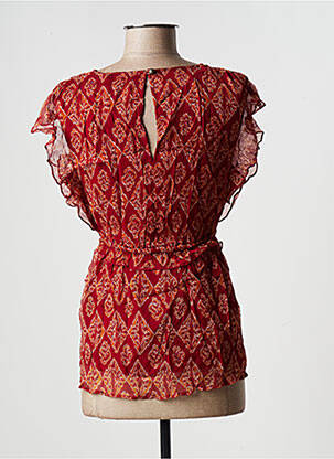 Top coupe fluide manches courtes rouge LA FEE MARABOUTEE femme