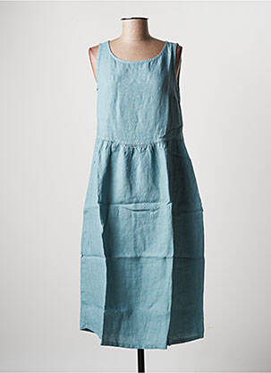 Robe mi-longue sans manche sans manche bleu LA FEE MARABOUTEE femme