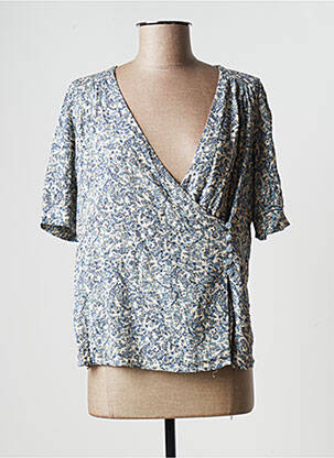 Top manches courtes manches courtes bleu LA FEE MARABOUTEE femme