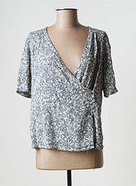 Top manches courtes manches courtes bleu LA FEE MARABOUTEE femme