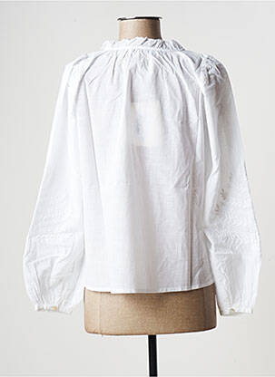 Blouse tissage popeline manches longues blanc LA FEE MARABOUTEE femme