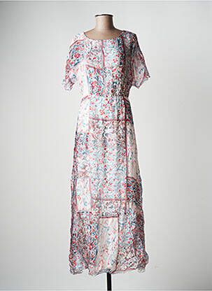 Robe longue manches courtes manches courtes rose LA FEE MARABOUTEE femme
