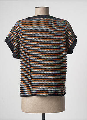 Pull coupe droite manches courtes marron LA FEE MARABOUTEE femme