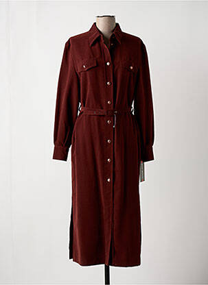 Robe mi-longue manches longues manches longues rouge JEAN BIOLAY femme