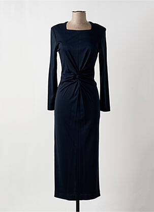 Robe longue manches longues manches longues bleu HUG AN' CO femme