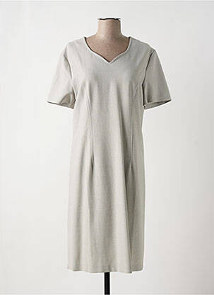 Robe mi-longue manches courtes manches courtes gris QUATTRO femme