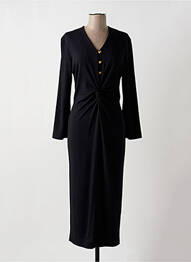 Robe longue manches longues manches longues noir HUG AN' CO femme