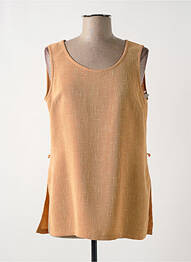 Top tissage crêpe sans manche orange PAUL MAUSNER femme
