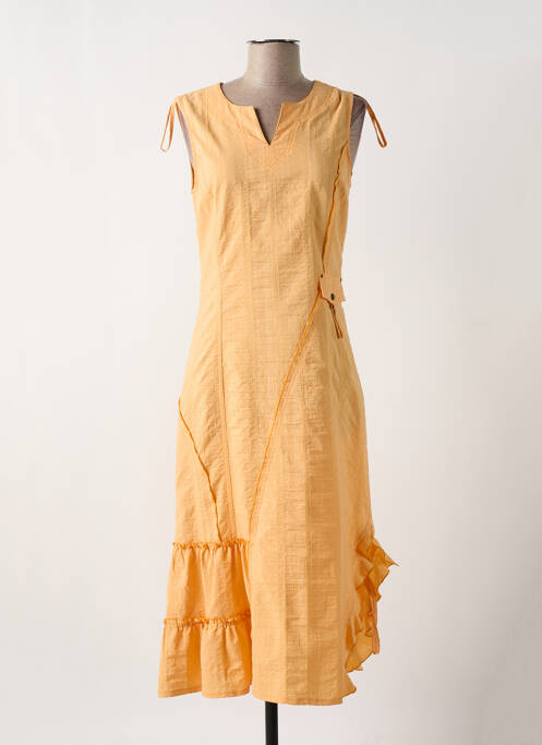 Robe mi-longue orange FRED SABATIER pour femme