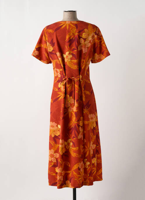 Robe mi-longue orange GRIFFON pour femme