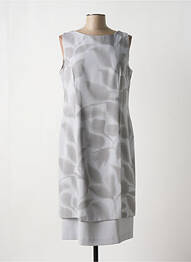 Robe mi-longue imprimé fantaisie sans manche gris CARLOTTA femme