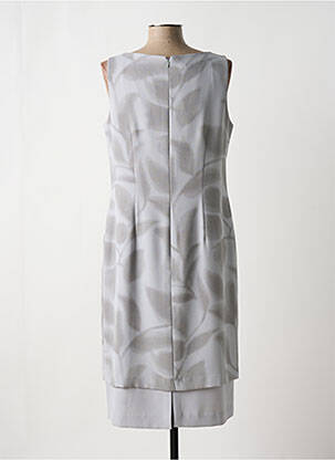 Robe mi-longue imprimé fantaisie sans manche gris CARLOTTA femme