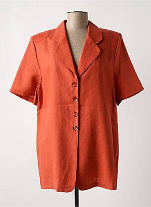 Chemisier coupe droite manches courtes orange QUATTRO femme