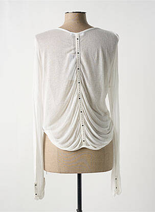 Gilet manches longues resserrée sur le bas blanc FRED SABATIER femme