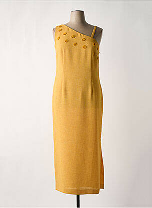 Robe longue sans manche sans manche jaune CARLOTTA femme