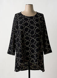 Robe mi-longue coupe fluide manches longues noir G!OZE femme