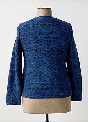 Veste chic col rond bleu GEVANA femme