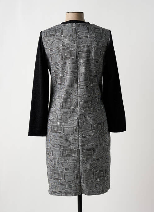Robe mi-longue imprimé fantaisie manches longues gris GUY DUBOUIS femme