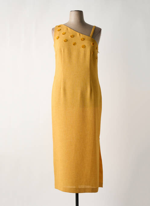 Robe longue sans manche sans manche jaune CARLOTTA femme