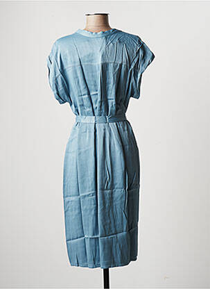 Robe mi-longue manches courtes manches courtes bleu LA FEE MARABOUTEE femme