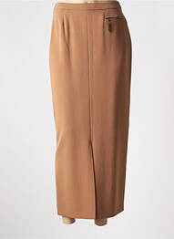 Jupe longue tissage crêpe marron FRED SABATIER femme