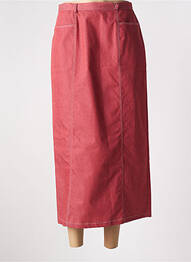 Jupe longue fermeture zippée au dos rouge FELINO femme