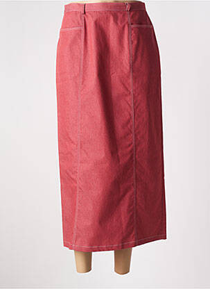 Jupe longue fermeture zippée au dos rouge FELINO femme