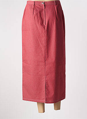 Jupe longue fermeture zippée au dos rouge FELINO femme