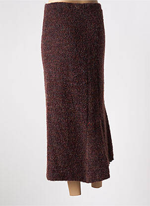 Jupe longue coupe droite marron MAFECCO femme
