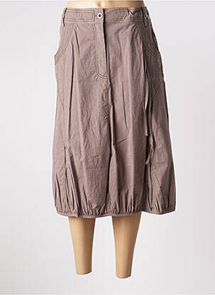 Jupe mi-longue taille normale marron FRED SABATIER femme