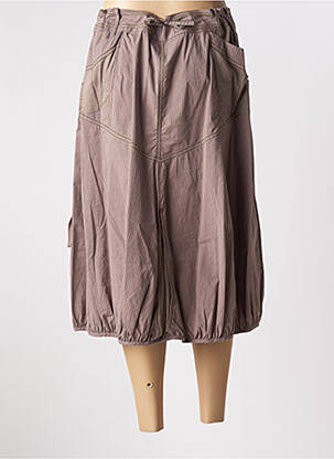 Jupe mi-longue taille normale marron FRED SABATIER femme