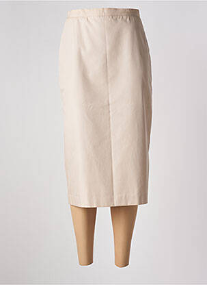 Jupe mi-longue taille à pinces beige PAUL MAUSNER femme
